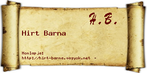 Hirt Barna névjegykártya